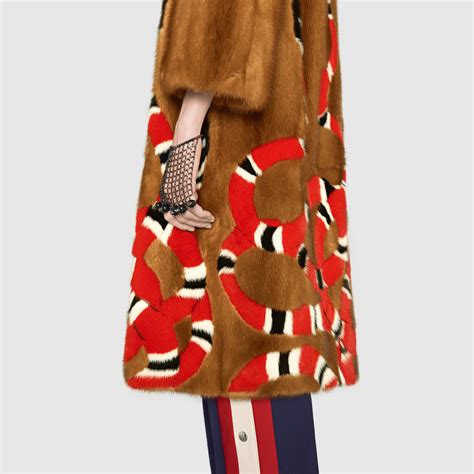 gucci mink coat snake|Gucci Mink Fur Coat .